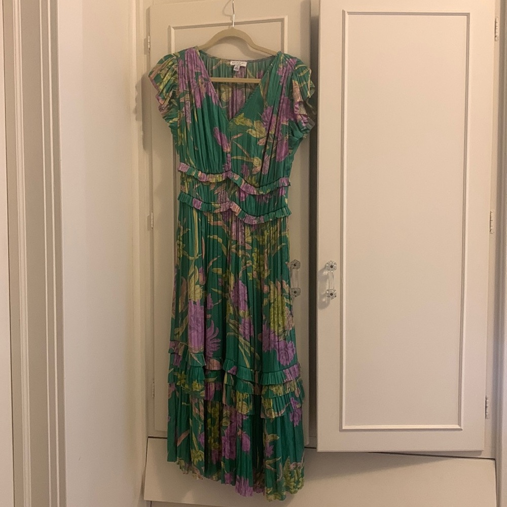 Current Air Sereia Botanical Motif Midi Dress